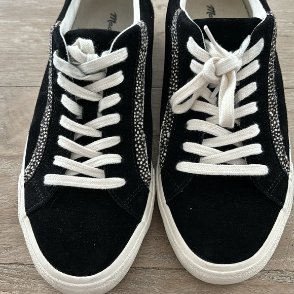 Madewell Sidewalk Leopard Fur Print Black White Vans Tennis Shoes Flats Sz 9M - Picture 9 of 10